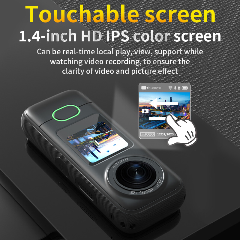 Outdoor Adventure Series - กล้องกีฬา 4K สำหรับติดหมวกกันน็อคกลางแจ้ง กล้องแอคชั่นกันน้ำพร้อมหน้าจอสัมผัสและระบบป้องกันการสั่นสะเทือน รองรับ WiFi