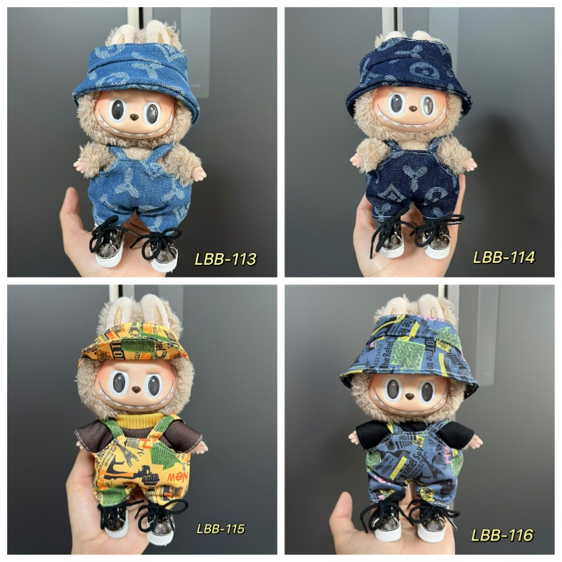 Outdoor Adventure Games - หมวกปีกกว้างพิมพ์ลายวินเทจและชุดเอี๊ยมที่ออกแบบมาเป็นพิเศษสําหรับของเล่นตุ๊กตาน่ารักเป็นเสื้อผ้าผจญภัยกลางแจ้ง