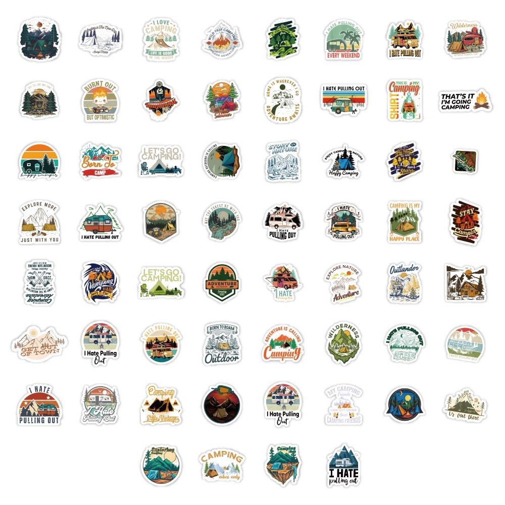 ชุดสติกเกอร์สไตล์แคมป์ปิ้งกลาง - Outdoor Adventure Stores บทวิจารณ์และราคา